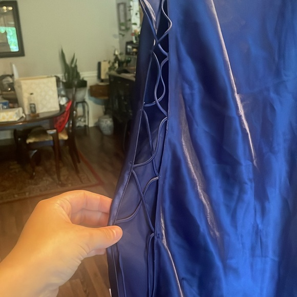 Vintage Victoria secret satin slip plink label tie up sides - Picture 2 of 3